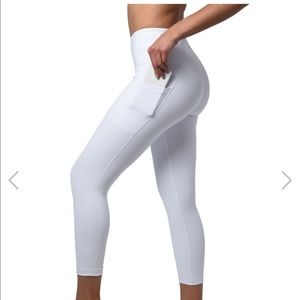 White Leggings Side Pockets XS 90 Degrees